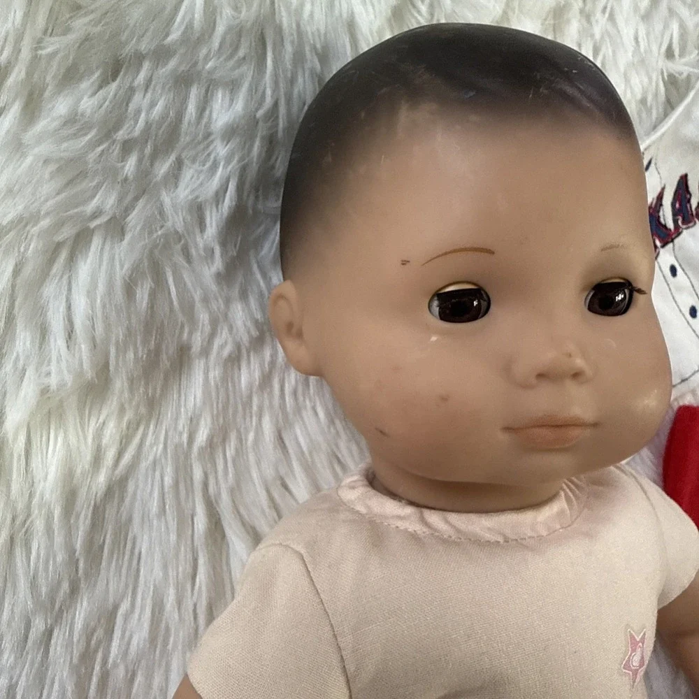 American Girl Bitty Baby Doll Dark Molded Hair Brown Eyes 2013 Unbranded Outfit